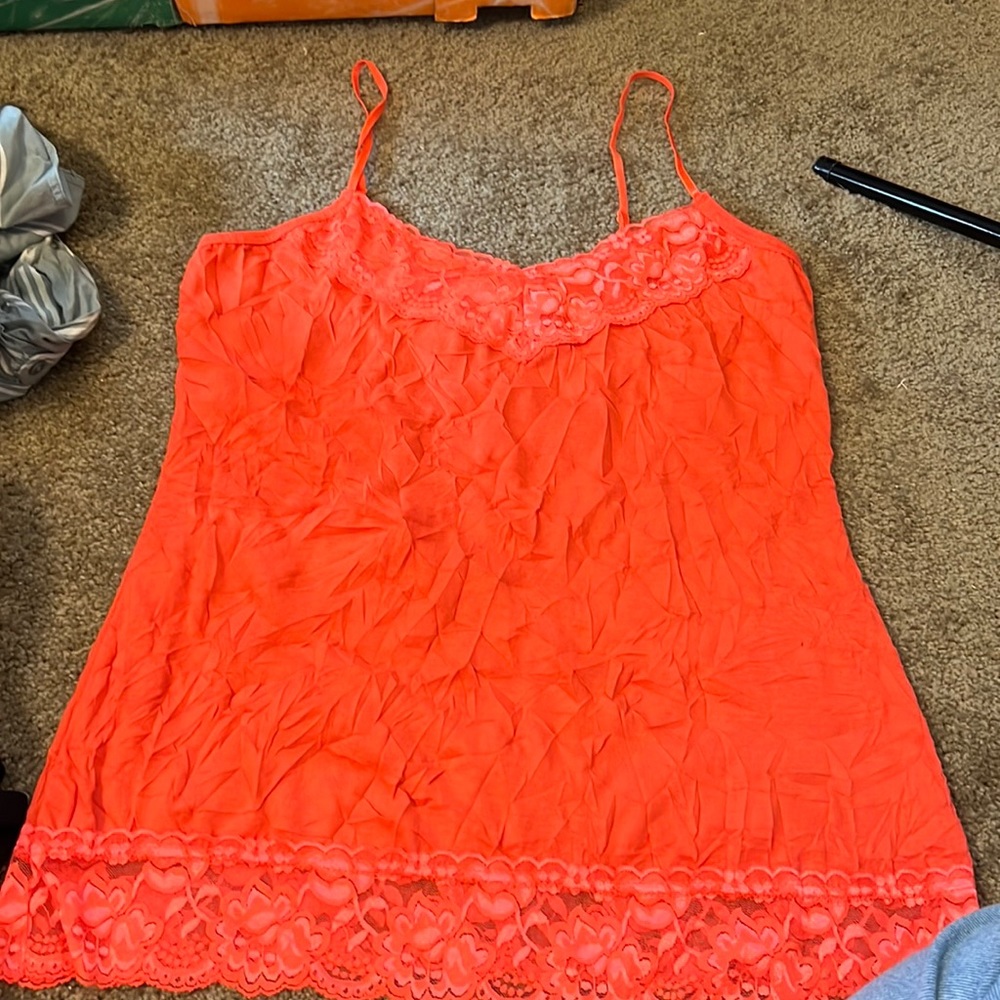 Maurice’s crinkle cami bright orange